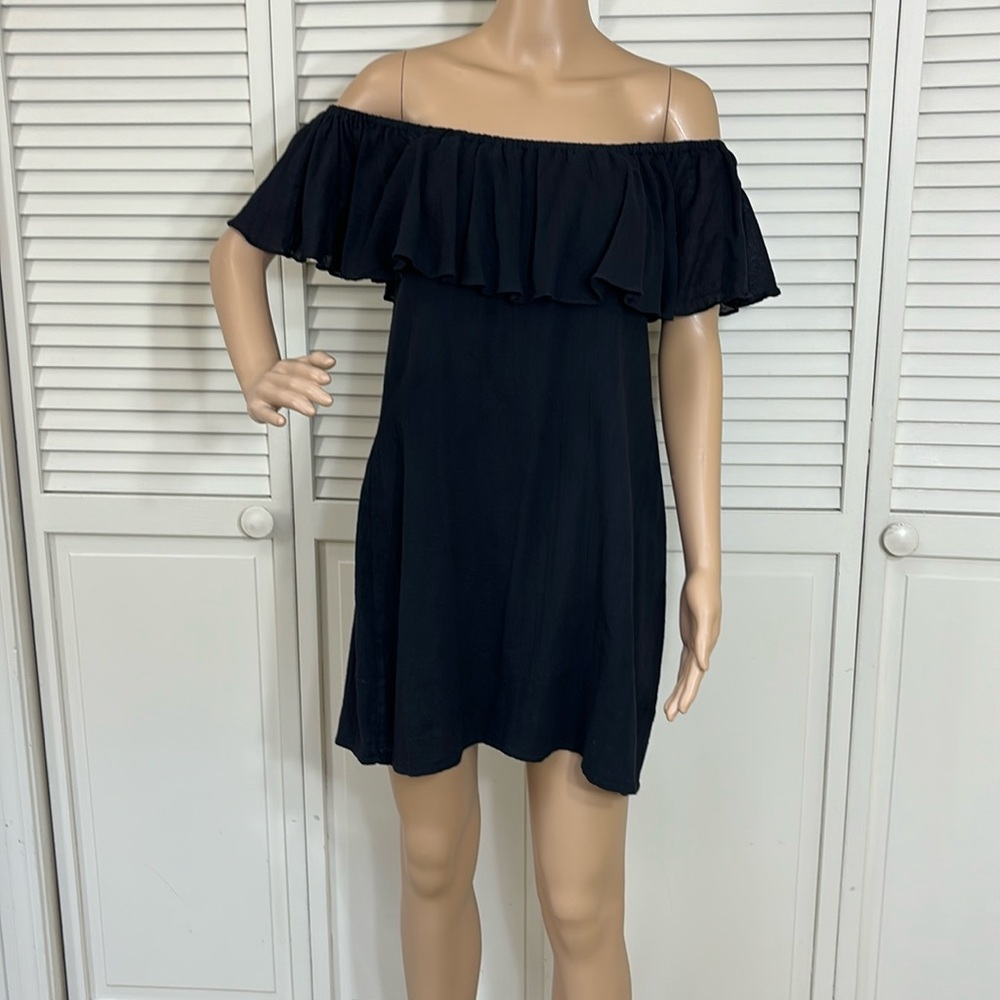 NWT De La Rosa Off the Shoulder Cotton Gauze Mini Dress Medium